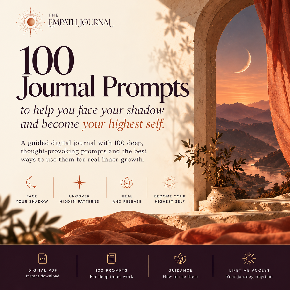 100 Journal Prompts to Face Your Shadow & Become Your Highest Self